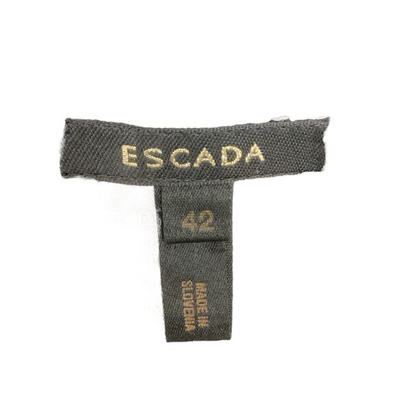 Escada 2 Piece Set Blazer & Skirt Women’s SZ 12 Cotton Blend Heart Closure Navy - Picture 10 of 10